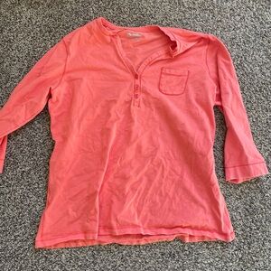 Coral Henley Shirt